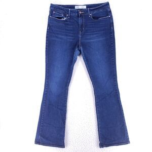 Levis Signature Jean Denim Cotton Women SZ 16 Blue Straight Stretch VTG Mid Rise